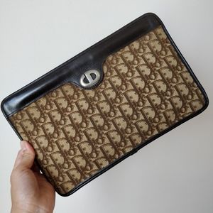 Vintage Dior oblique Trotter clutch